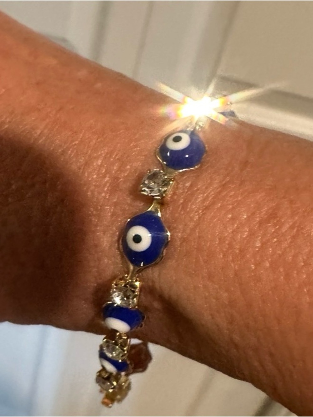 Blue Evil Eye Link Bracelet - Women Jewelry